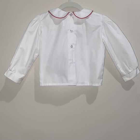 Kids' Funtasia Too! 24M Unisex White Shirt Red Piping Trim Holiday Fall Winter - Picture 6 of 6